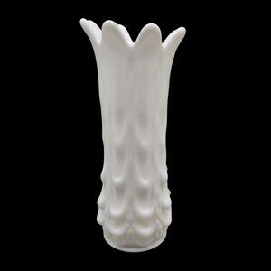 Fostoria Milk Glass Celery Vase Diamond Swag 1950s Product Line 1200 White